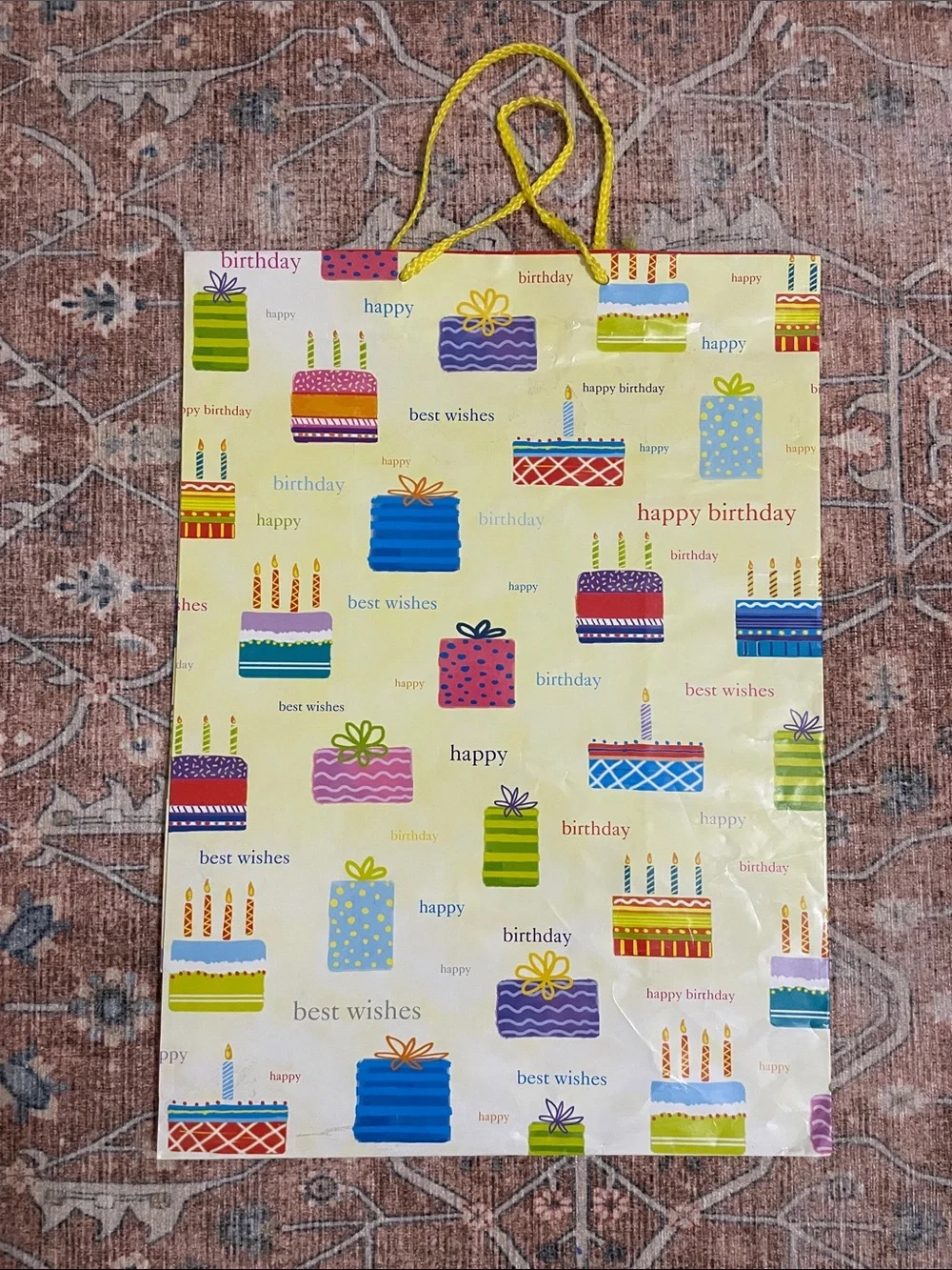 Bundle Set of 6 Colorful Assorted Birthday Gift Bags - Floral & Patterned